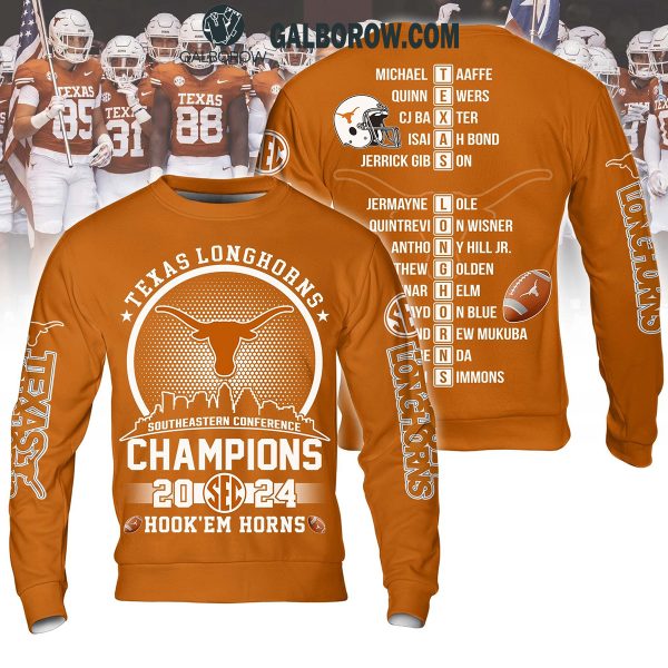 Texas Longhorns Southeastern Conference Football Champions 2024 Orange Hoodie T-Shirt