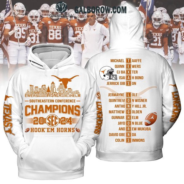 Texas Longhorns Team SEC Football Champions 2024 Hoodie T-Shirt White