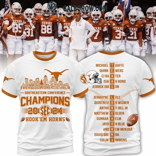 Texas Longhorns Team SEC Football Champions 2024 Hoodie T-Shirt White