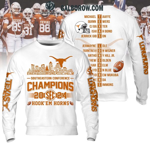 Texas Longhorns Team SEC Football Champions 2024 Hoodie T-Shirt White