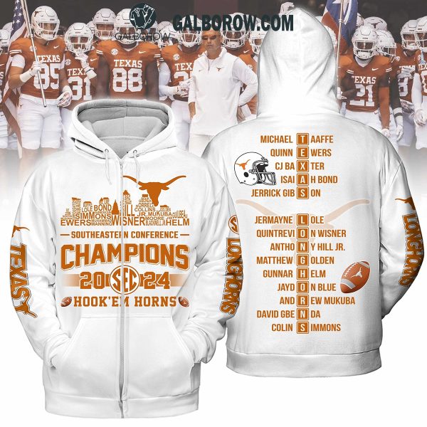 Texas Longhorns Team SEC Football Champions 2024 Hoodie T-Shirt White