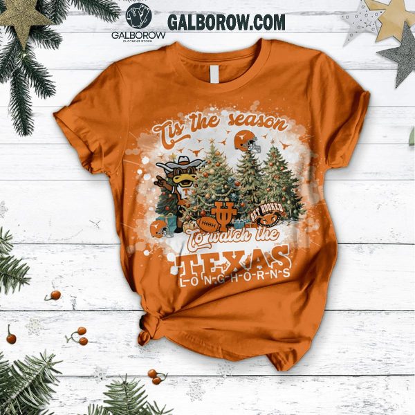 Texas Longhorns Tis The Season To Watch The Longhorns Christmas Fleece Pajamas Set