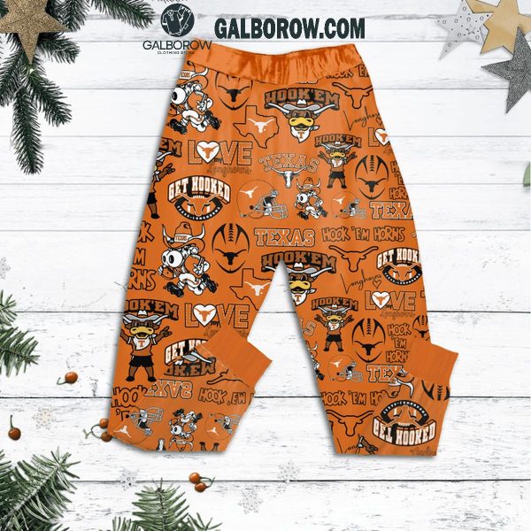 Texas Longhorns Tis The Season To Watch The Longhorns Christmas Fleece Pajamas Set