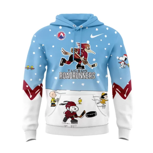 Tucson Roadrunners 2024 Snoopy Cheering Peanuts Winter Hoodie T-Shirt