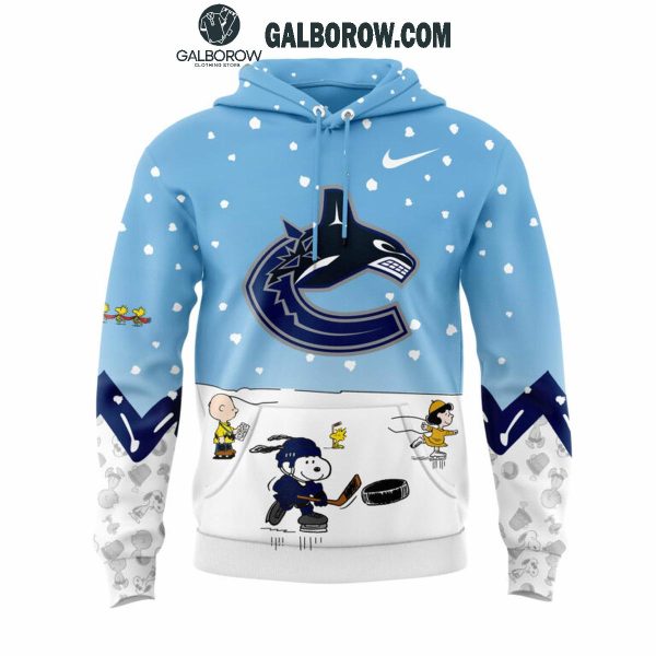 Vancouver Canucks Snoopy Friends Peanuts Hockey Holiday Cheers Hoodie T-Shirt