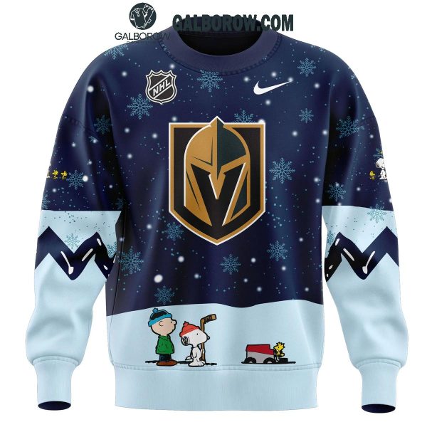 Vegas Golden Knights Cheerful Christmas Of Peanuts Friends 2024 Hoodie T-Shirt