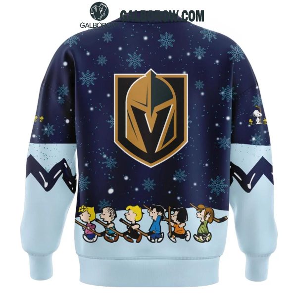 Vegas Golden Knights Cheerful Christmas Of Peanuts Friends 2024 Hoodie T-Shirt