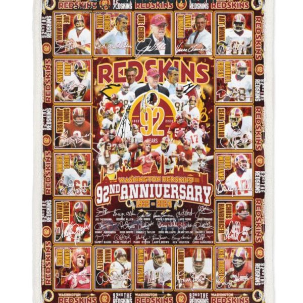 Washington Redskins 92nd Anniversary 1932 2024 Forever Fan Fleece Blanket Quilt