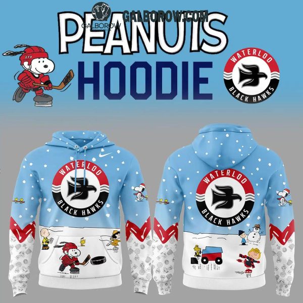 Waterloo Black Hawks Snoopy Hockey In Peanuts Holidays 2024 Hoodie T-Shirt