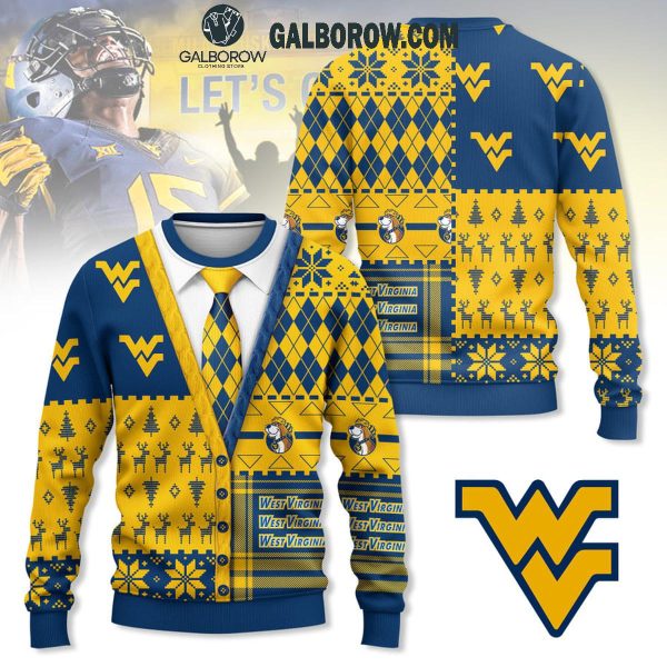 West Virginia Mountaineers Suit Up Happy Holidays Christmas Ugly Sweater