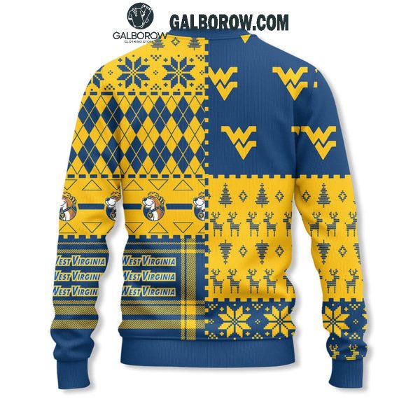 West Virginia Mountaineers Suit Up Happy Holidays Christmas Ugly Sweater