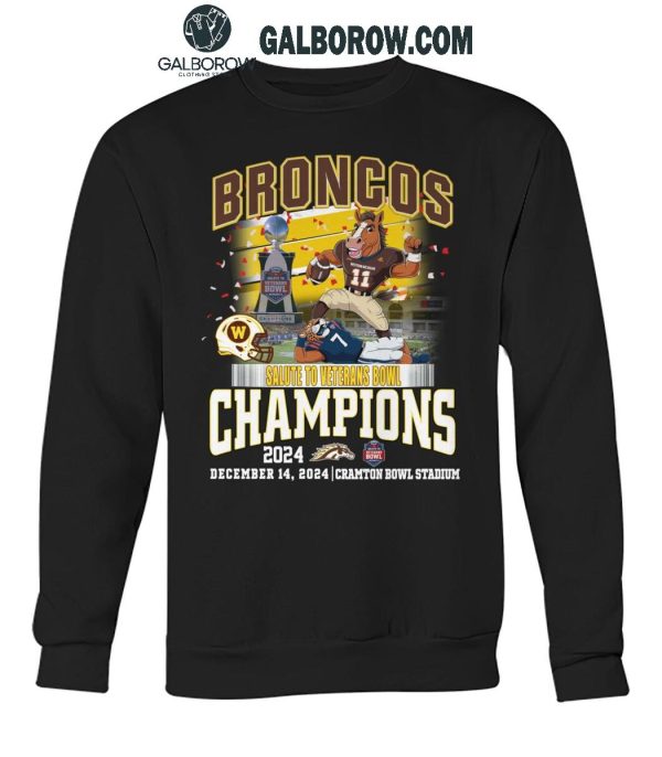 Western Michigan Broncos Football Salute To Veterans Bowls Champions 2024 T-Shirt