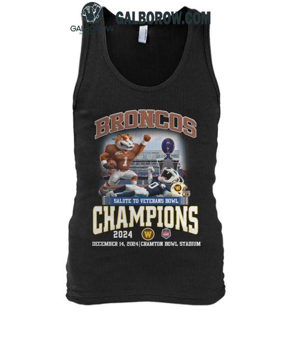 Western Michigan Broncos Salute To Veterans Bowls Champions 2024 Celebrating T-Shirt