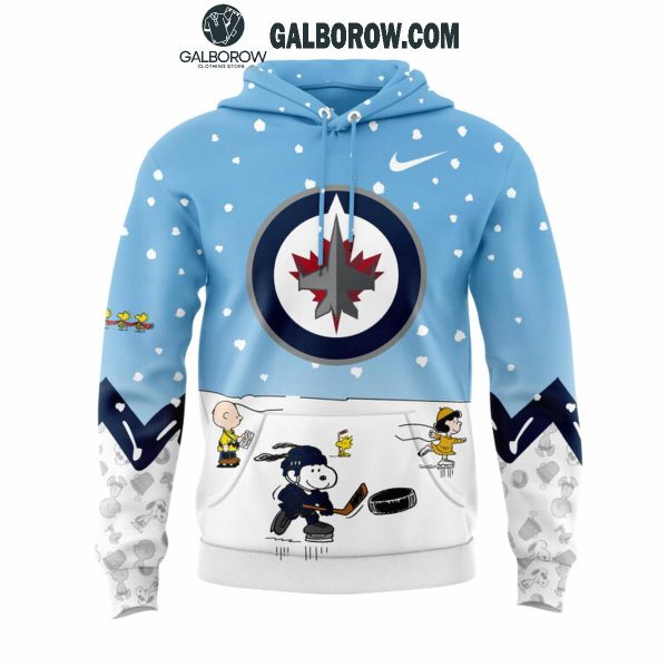 Winnipeg Jets Snoopy Friends Peanuts Hockey Holiday Cheers Hoodie T-Shirt