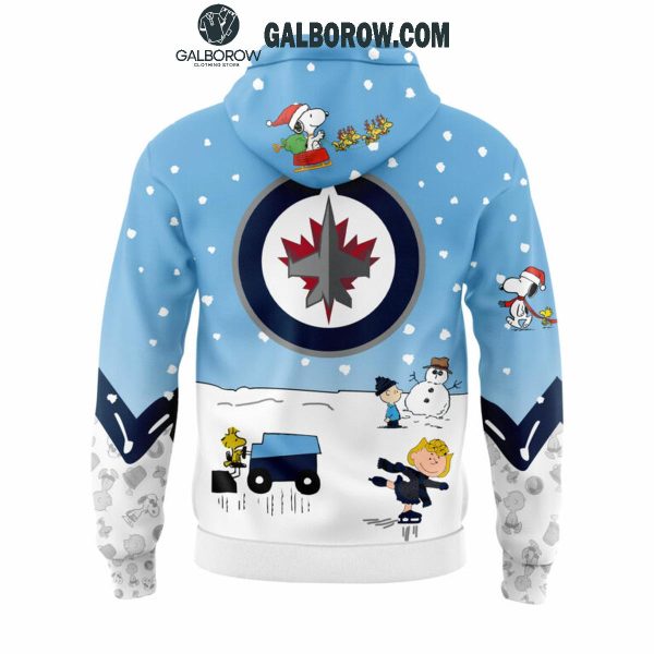 Winnipeg Jets Snoopy Friends Peanuts Hockey Holiday Cheers Hoodie T-Shirt