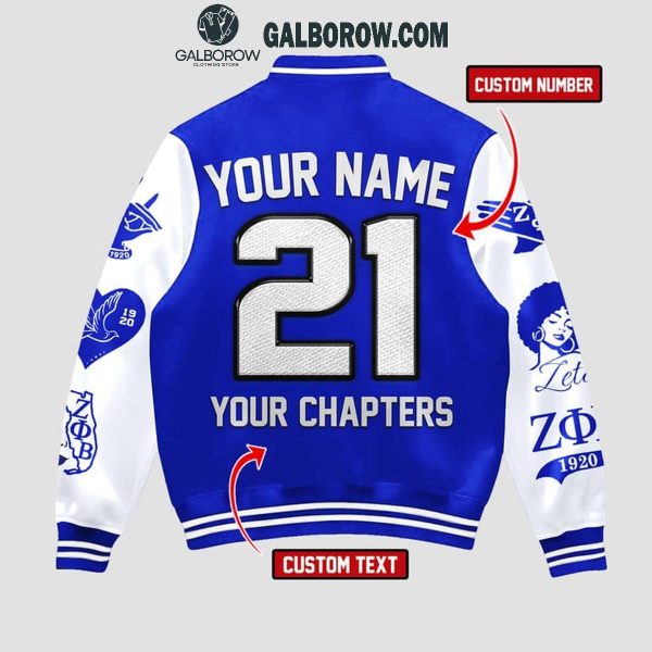 Zeta Phi Beta Fraternity Inc. 1920 In My DNA Personalized Baseball Jacket