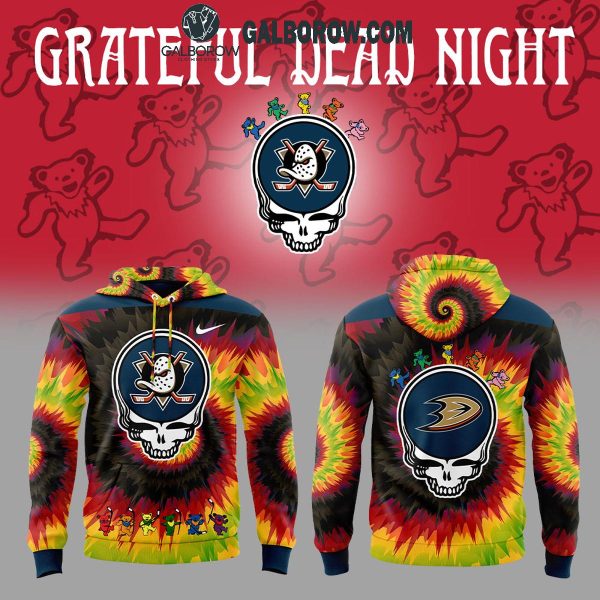 Anaheim Ducks Grateful Dead 2025 Crazy Rock Night Hoodie T-Shirt