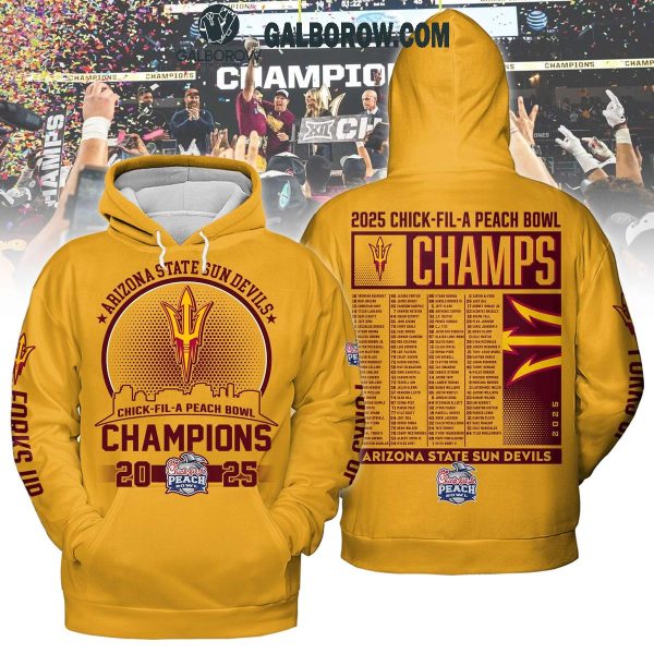 Arizona State Sun Devils Champions 2025 Gold Hoodie T Shirt