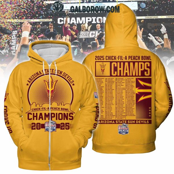 Arizona State Sun Devils Champions 2025 Gold Hoodie T Shirt