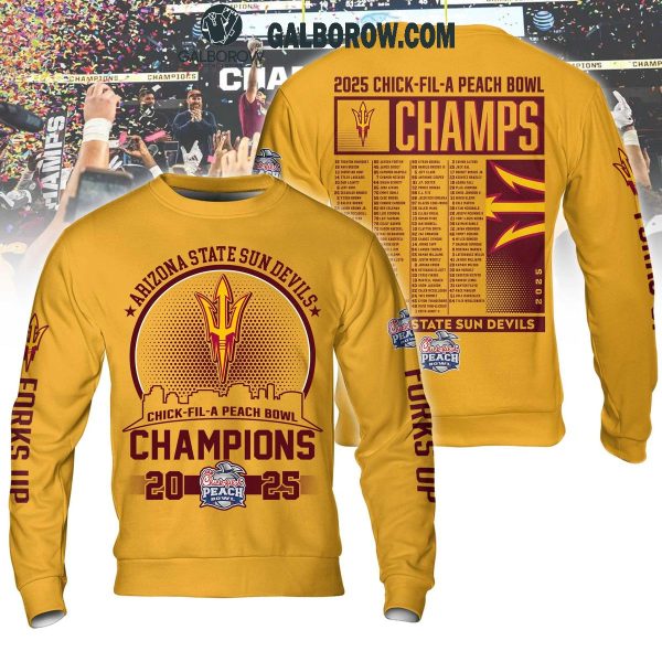 Arizona State Sun Devils Champions 2025 Gold Hoodie T Shirt