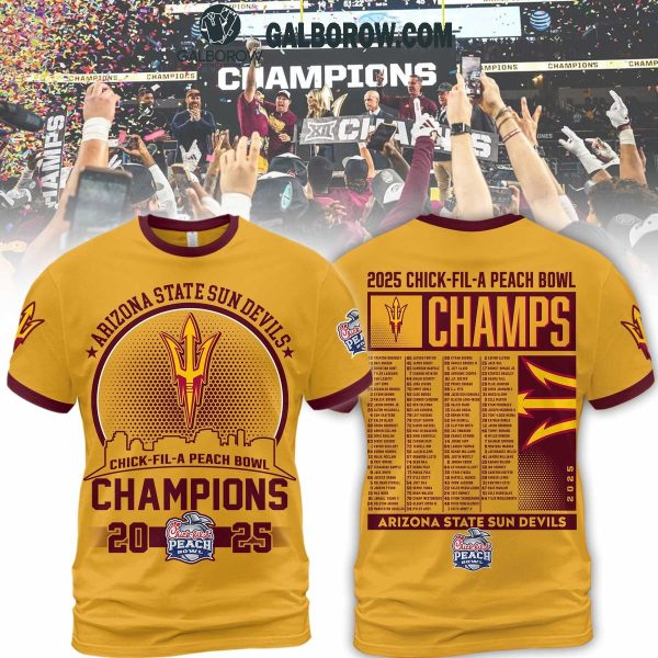 Arizona State Sun Devils Champions 2025 Gold Hoodie T Shirt