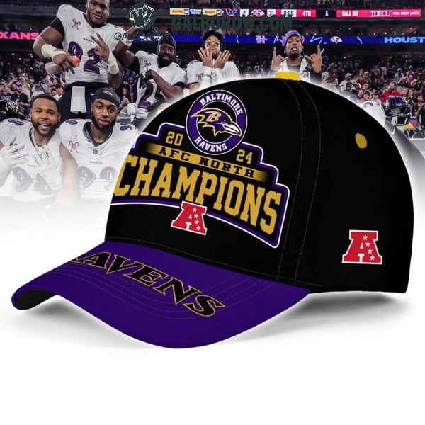 Baltimore Ravens AFC North Champions Back To Back 2024 Black Cap