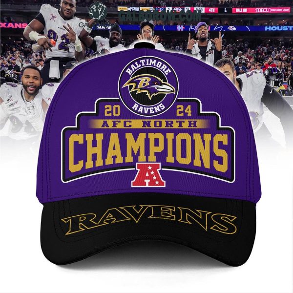 Baltimore Ravens AFC North Champions Back To Back 2024 Cap Purple