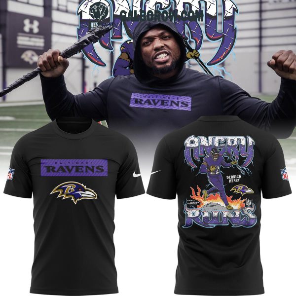 Baltimore Ravens Angry Runs With Derrick Henry 2024-2025 Celebrating Hoodie T-Shirt