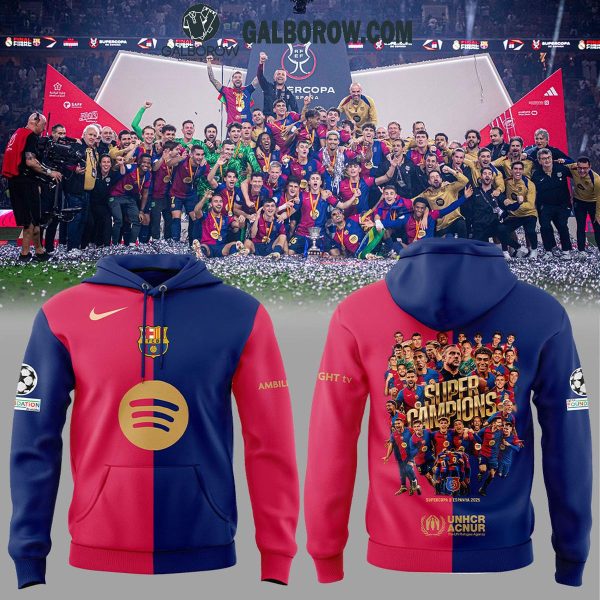 Barcelona FC 2025 Super Campions Celebration Hoodie T-Shirt