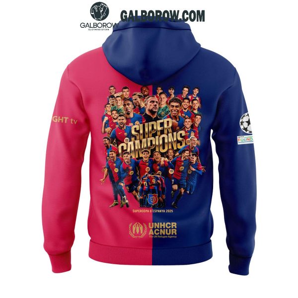 Barcelona FC 2025 Super Campions Celebration Hoodie T-Shirt