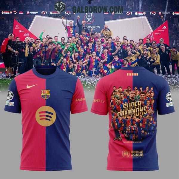 Barcelona FC 2025 Super Campions Celebration Hoodie T-Shirt