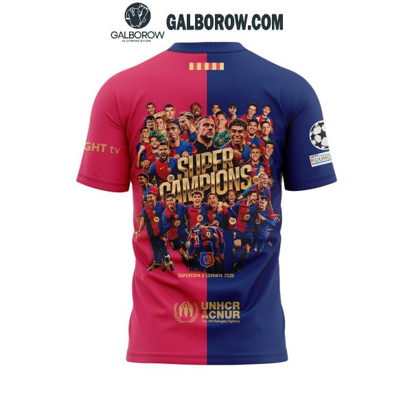 Barcelona FC 2025 Super Campions Celebration Hoodie T-Shirt