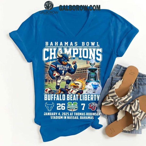 Buffalo Bulls Bahamas Bowl Champions Beat Liberty 2025 T-Shirt