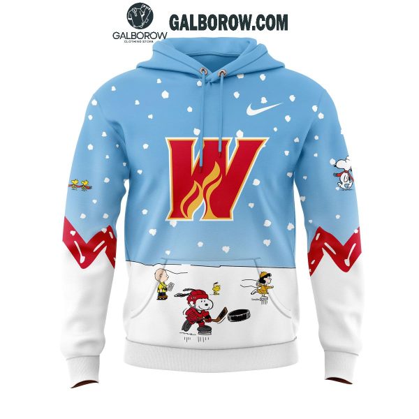 Calgary Wranglers 2025 Hockey Snoopy Peanuts Celebration Holidays Hoodie T-Shirt