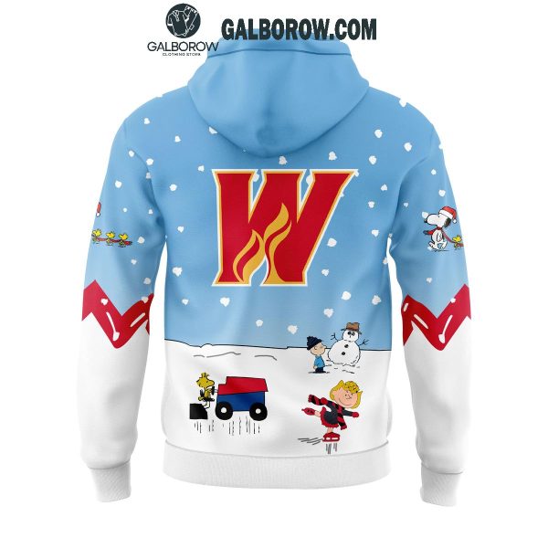 Calgary Wranglers 2025 Hockey Snoopy Peanuts Celebration Holidays Hoodie T-Shirt