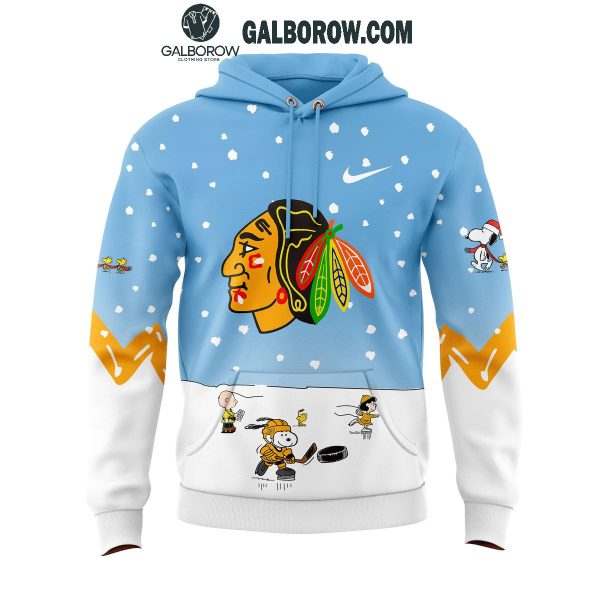 Chicago Blackhawks Holidays With Peanuts Snoopy Anniversary 2025 Hoodie T-Shirt