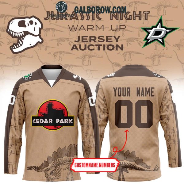 Dallas Stars Jurassic Park Night Cedar Park 2025 Personalized Hockey Jersey