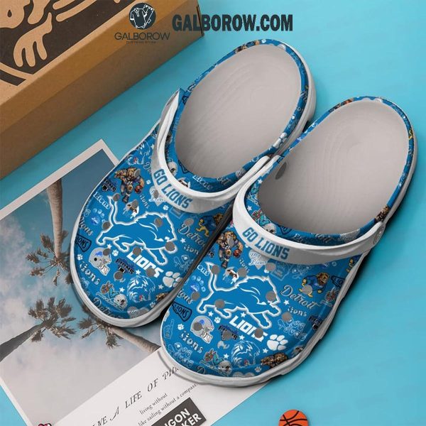 Detroit Lions I Love My Lions 2025 Blue Design Crocs Clogs