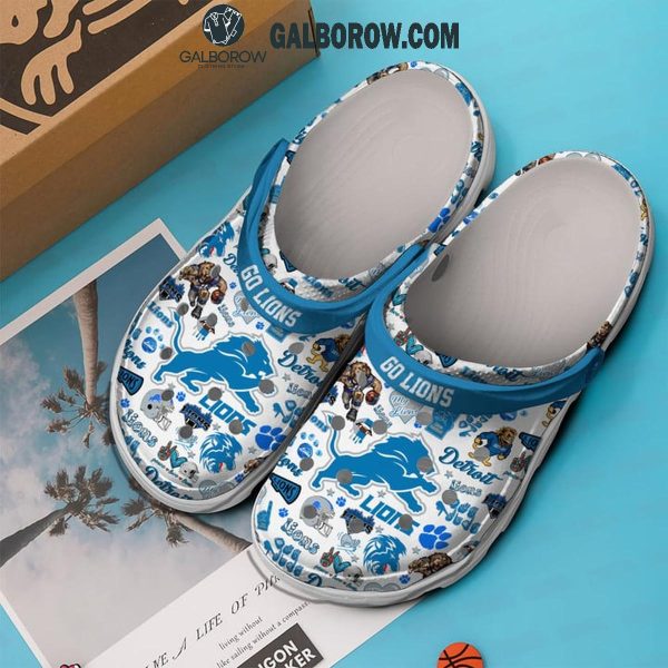 Detroit Lions I Love My Lions 2025 Crocs Clogs White Version