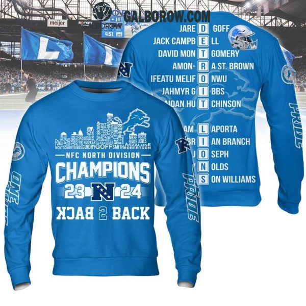 Detroit Lions NFC North Champions Back To Back 2024 Classic Hoodie T-Shirt