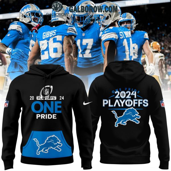 Detroit Lions Play Offs 2024 Black One Pride Hoodie T-Shirt