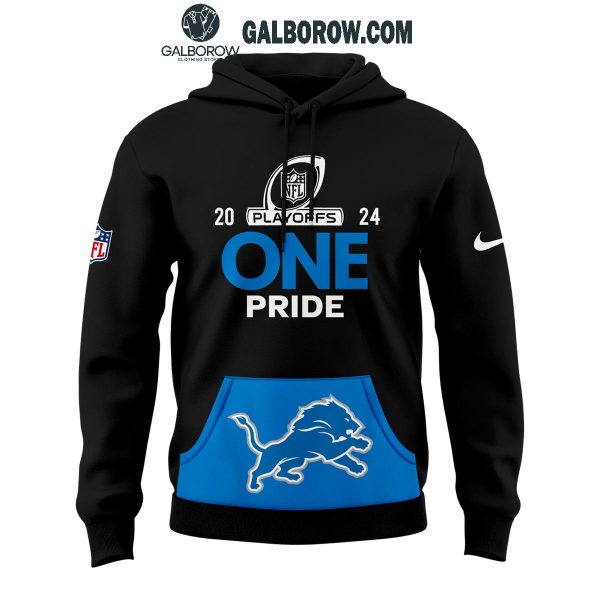 Detroit Lions Play Offs 2024 Black One Pride Hoodie T-Shirt