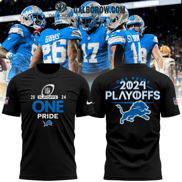 Detroit Lions Play Offs 2024 Black One Pride Hoodie T-Shirt