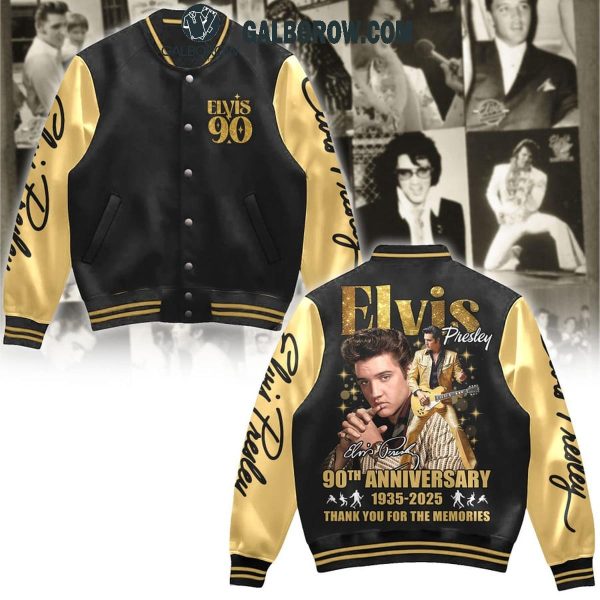 Elvis Presley 90th Anniversary 1935-2025 Thank You Baseball Jacket