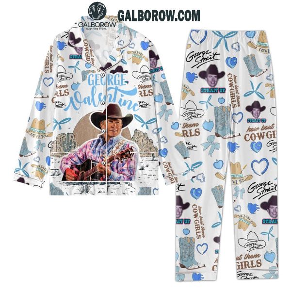 George Strait 2025 Happy Valentine’s Day Polyester Pajamas Set