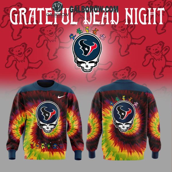 Houston Texans Grateful Dead 2025 Crazy Rock Night Hoodie T-Shirt