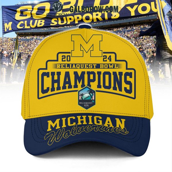 Michigan Wolverines Reliaquest Bowl Champions 2024 Gold Cap