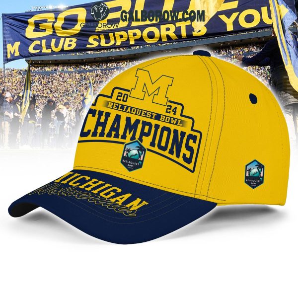 Michigan Wolverines Reliaquest Bowl Champions 2024 Gold Cap