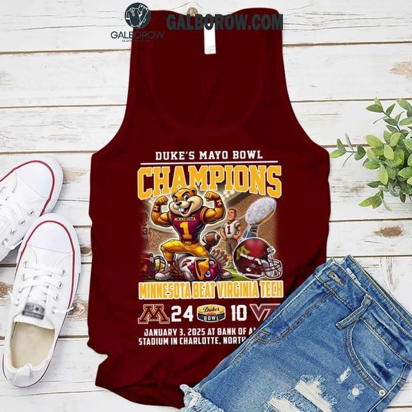 Minnesota Golden Gophers Duke’s Mayo Bowl Champions 2025 Beat Virginia Tech T-Shirt