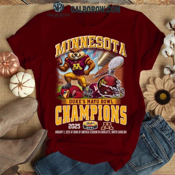 Minnesota Golden Gophers Duke’s Mayo Bowl Champions 2025 T-Shirt